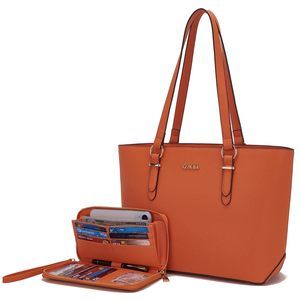 Stylish Large Satchel Tote with Wallet Combo